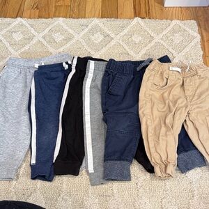 SIX pairs of boys pants size 12 months